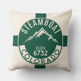 Ski Steamboat Throw Pillow Kissen