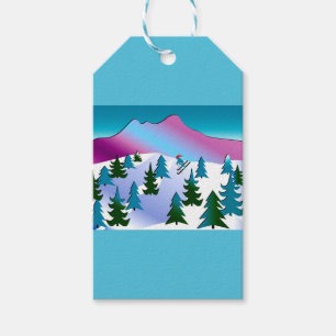 Ski-Steigungs-Kunst auf Geschenk-Umbauten Geschenkanhänger