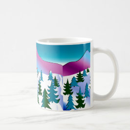 Ski-Steigungs-Kunst auf klassischer Kaffee-Tasse Kaffeetasse