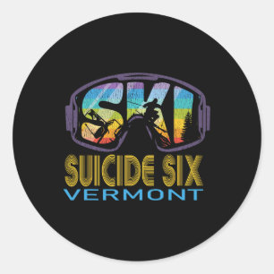 Ski Suicide Six Vermont Skiurlaub Runder Aufkleber