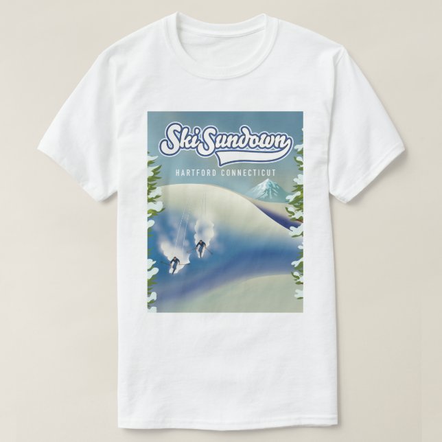 Ski Sundown Hartford Connecticut Skiposter T-Shirt (Design vorne)