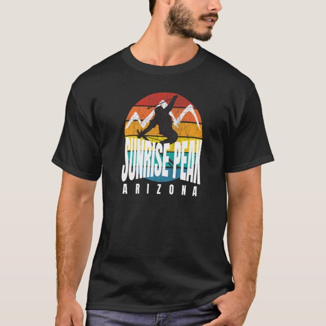 Ski Sunrise Peak Krass Ski Jumper Retro Sunset Sun T-Shirt (Vorderseite)