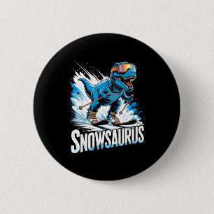 Ski T-Rex Wintersport Skifahrer Dino lustiges Skif Button