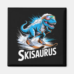 Ski t-Rex Wintersport Skifahrer Dino lustiges Skif Magnet