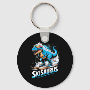 Ski T-Rex Wintersport Skifahrer Dino lustiges Skif Schlüsselanhänger