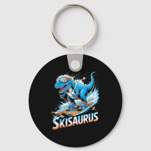 Ski T-Rex Wintersport Skifahrer Dino lustiges Skif Schlüsselanhänger