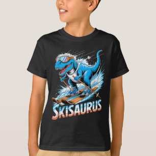 Ski T-Rex Wintersport Skifahrer Dino lustiges Skif T-Shirt