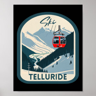 Ski Telluride Retro Vintage Stil Telluride Skifahr Poster
