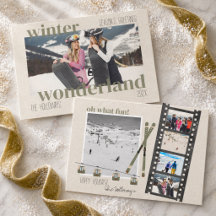 Ski-Thema Winter Wonderland Weihnachtsfoto