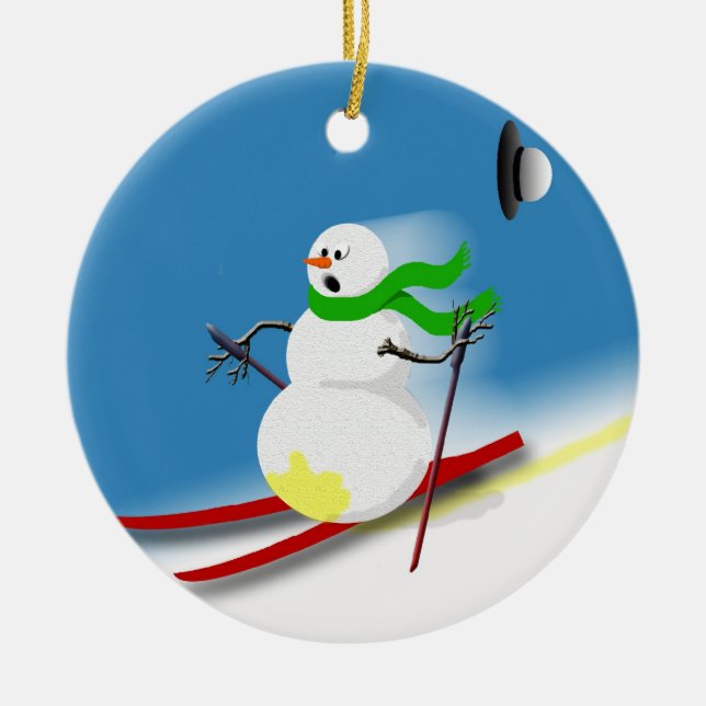 Ski Theme Geschenke Idee Ferienhaus Weihnachten Keramikornament (Vorne)