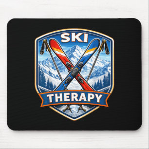 Ski-Therapie Skifahren Liebhaber lustiger Skifahre Mousepad