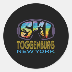 Ski Toggenburg New York Skiurlaub Runder Aufkleber
