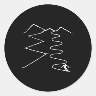 Ski Tour Skitouren - Skitouring Skitour Vinta Runder Aufkleber