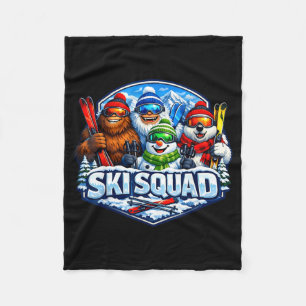 Ski-Truppe Sasquatch Yeti Schneemann Eisbär Skifah Fleecedecke