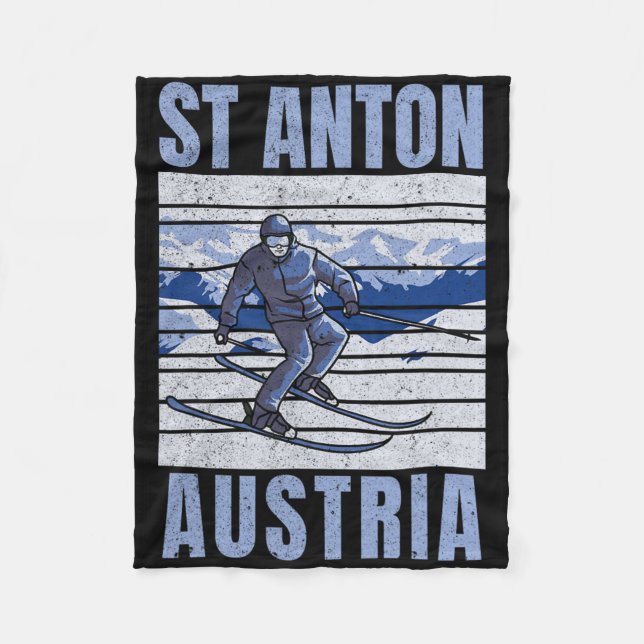 Ski und Apres Ski - Wintersport St Anton Fleecedecke (Vorderseite)