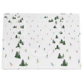 Ski und Snowboard Aquarell Große Geschenktasche Wi Geschenktüte