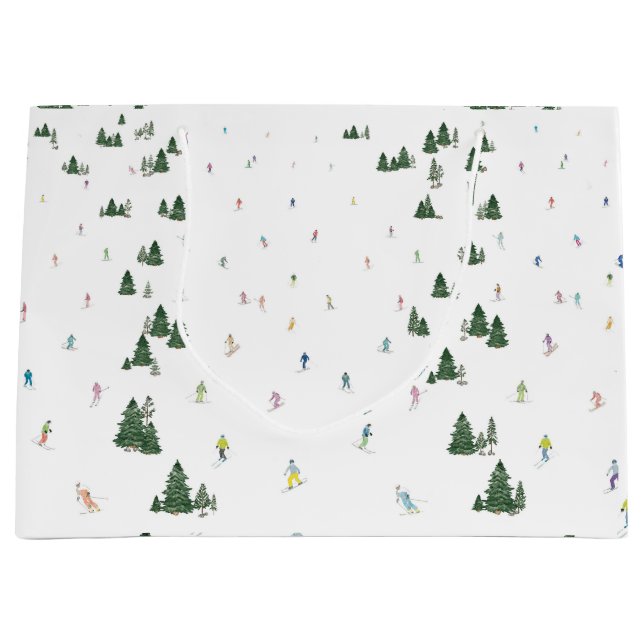 Ski und Snowboard Aquarell Große Geschenktasche Wi Geschenktüte (Vorderseite)