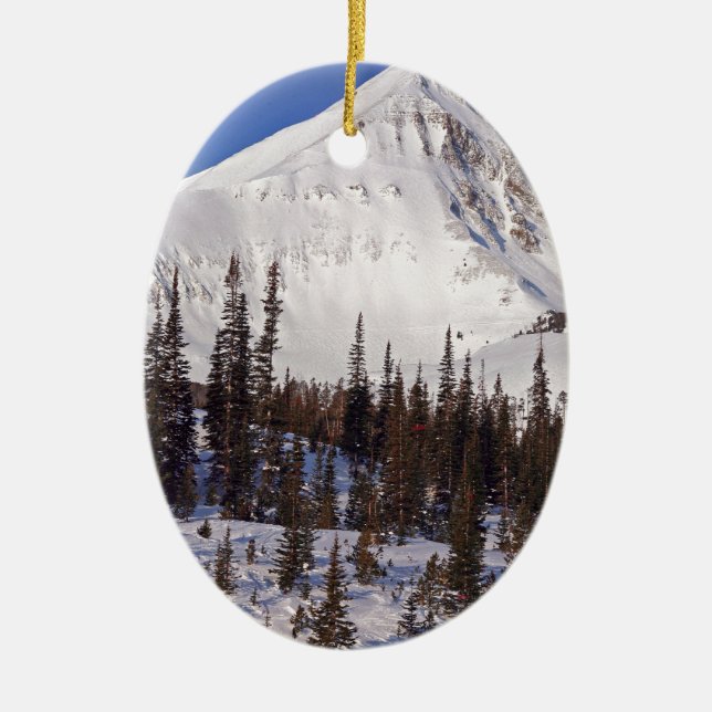 Ski- und Snowboardort Big Sky Montana Keramikornament (Vorne)