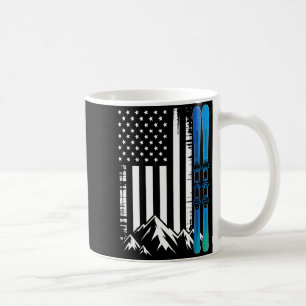 Ski usa amerikanische Flagge Wintersport Skifahrer Kaffeetasse