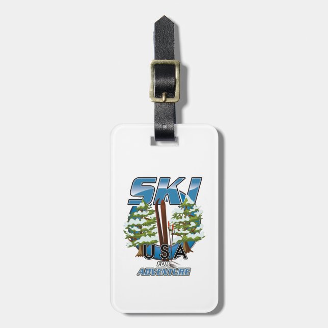 Ski USA For adventure logo. Gepäckanhänger (Vorderseite vertikal)