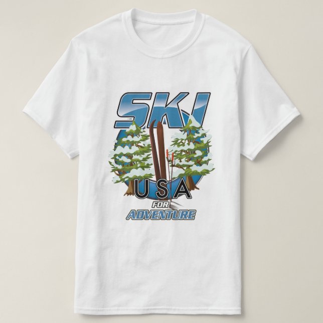 Ski USA For adventure logo. T-Shirt (Design vorne)