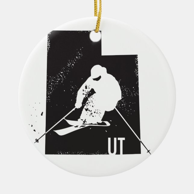 Ski Utah Keramik Ornament (Vorne)