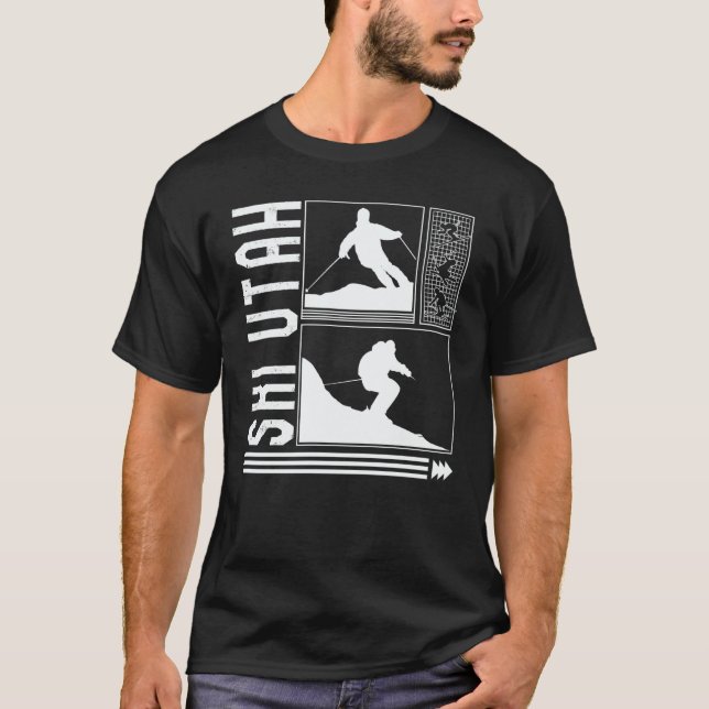 Ski Utah Skiing Skier Winter Snowboard Snowboarder T-Shirt (Vorderseite)