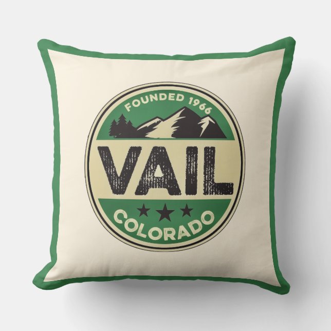 Ski Vail Throw Pillow Kissen (Vorderseite)