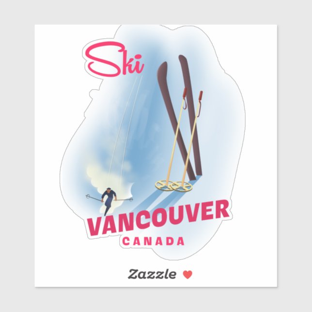 Ski Vancouver Kanada Aufkleber (Blatt)