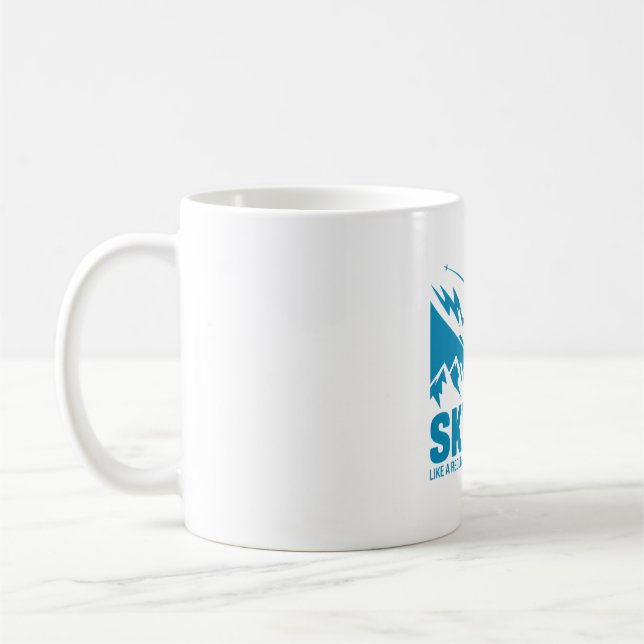 Ski Vater Cool Mountain Grafik Kaffeetasse (Links)