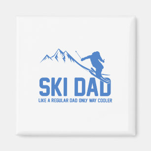 Ski-Vater Lustiger Skifahrer Schnee-Abenteuer Skif Magnet
