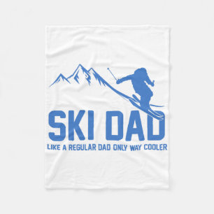 Ski-Vater Lustiger Skifahrer Schneebedeckte Abente Fleecedecke