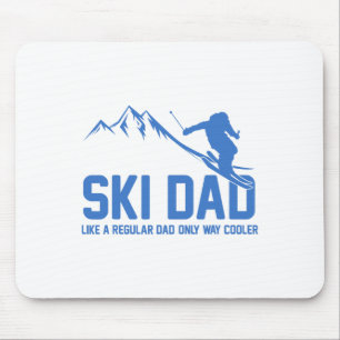 Ski-Vater Lustiger Skifahrer Schneebedeckte Abente Mousepad
