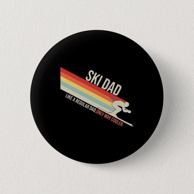 Ski-Vater Lustiger Skifahrer Winter  Button (Vorderseite)