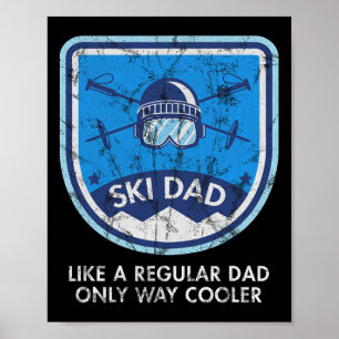 Ski-Vater Skifahren Snowboard Skifahrer Berge Vate Poster