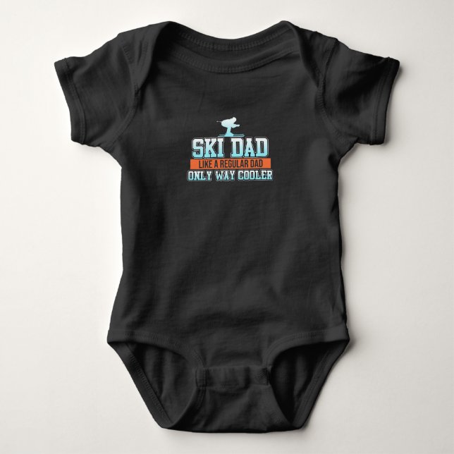 Ski Vater Skifahren Snowboard Wintersport Baby Strampler (Vorderseite)