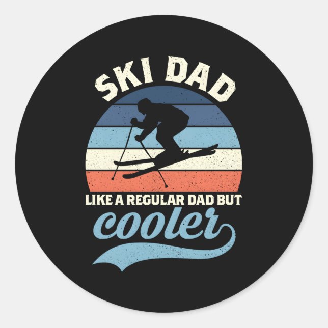 Ski Vater Skifahren Vater Runder Aufkleber (Vorderseite)