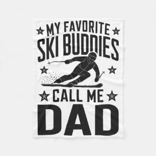 Ski Vater Spaß Design Skifahren Funny Skier Fleecedecke