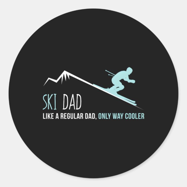 Ski Vater Winterski Runder Aufkleber (Vorderseite)