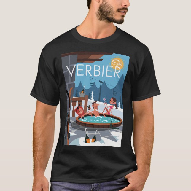 Ski Verbier Poster T-Shirt (Vorderseite)