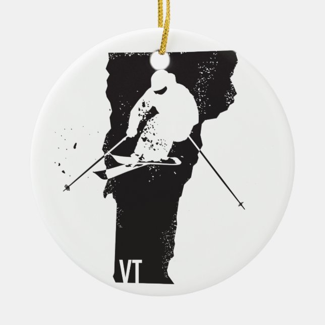 Ski Vermont Keramikornament (Vorne)