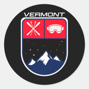 Ski Vermont Skigebiet Lugano Runder Aufkleber