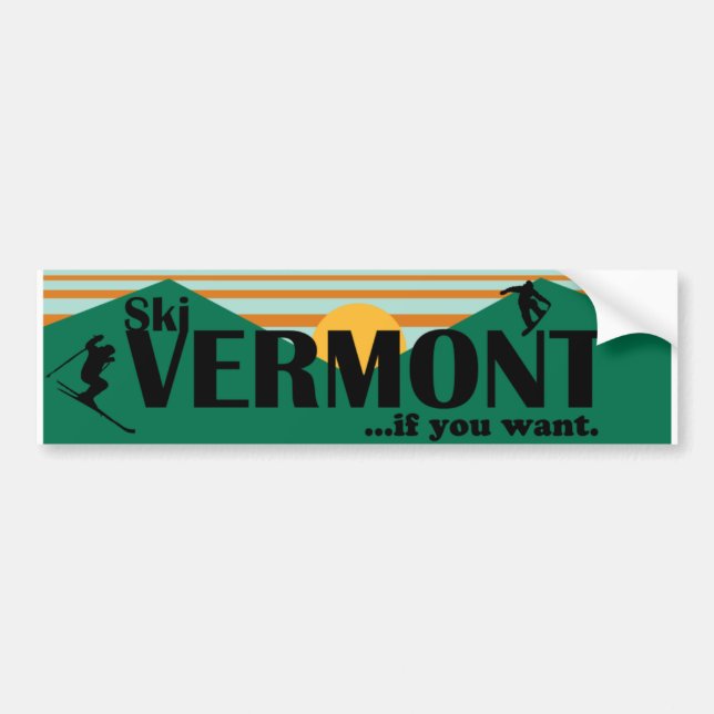 Ski Vermont…, wenn Sie wünschen Autoaufkleber (Vorne)