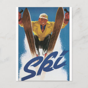 Ski Vintage Travel Poster Kunstwerk Postkarte