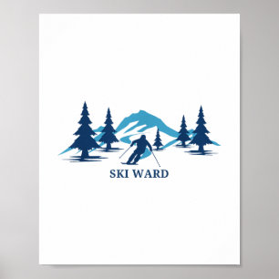 Ski Ward Machusetts Skigebiet Skifahren Skifahrer Poster