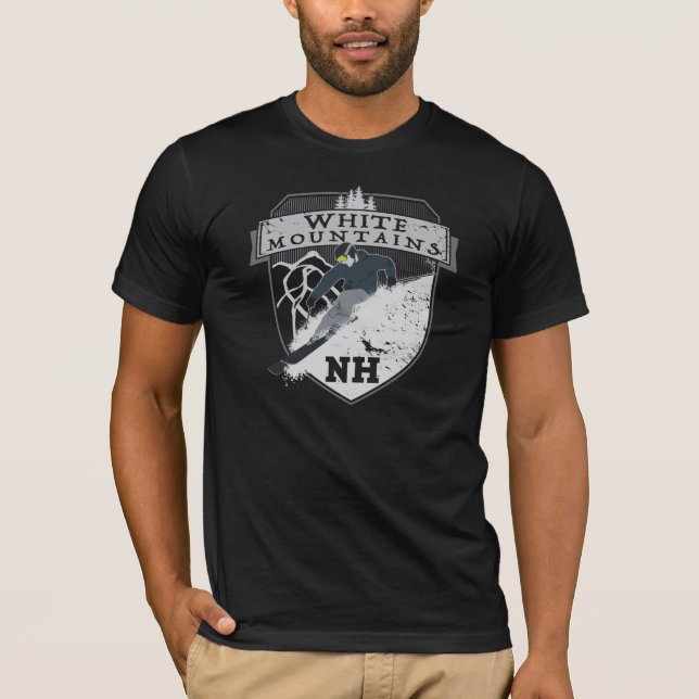 Ski-weiße Berge, NH T-Shirt (Vorderseite)
