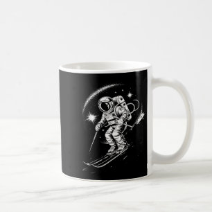 Ski-Weltraum-Wintersport Skifahren lustiger Skifah Kaffeetasse
