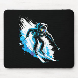 Ski-Weltraum-Wintersport-Skifahrer-lustiges Skifah Mousepad