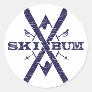 Ski-wertlosaufkleber Runder Aufkleber