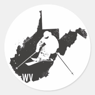 Ski West Virginia Runder Aufkleber